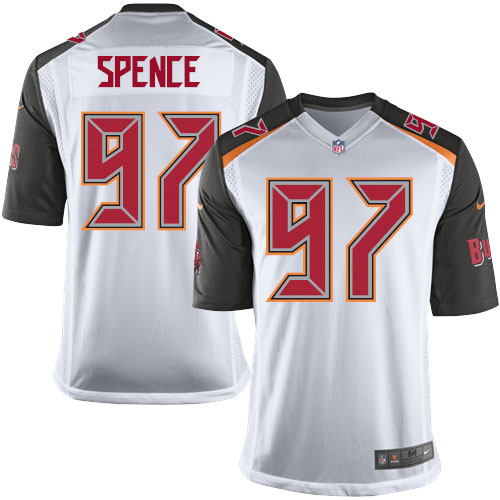 Men's Limited Akeem Spence Nike Jersey White Road - #97 NFL Tampa Bay Buccaneers